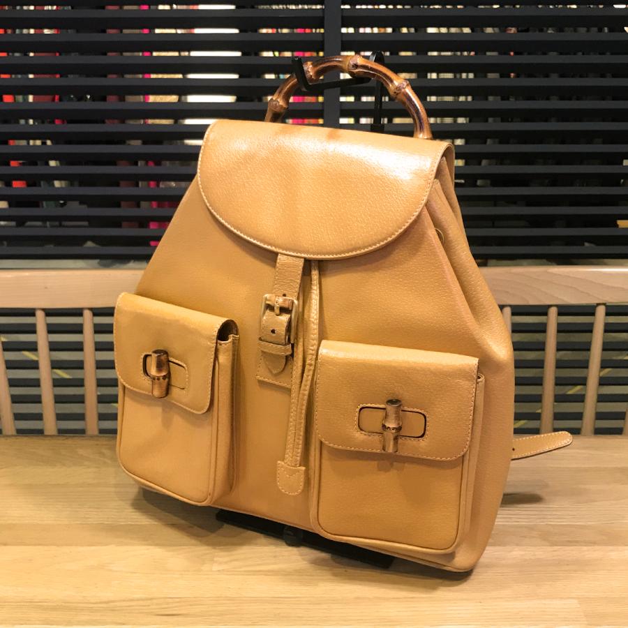 GUCCI 【良品】グッチ ヴィンテージ バンブー リュックサック GUCCI 【良品】グッチ ヴィンテージ バンブー リュックサック