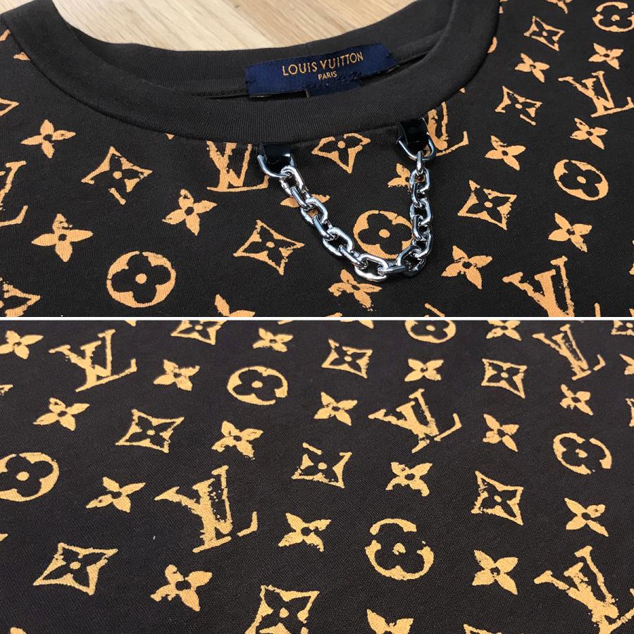 ルイヴィトンモノグラムブラウンスリーブTシャツ ルイヴィトンモノグラムブラウンスリーブTシャツ