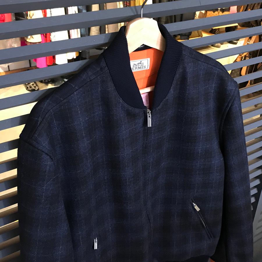 HERMES 【超美品】エルメス チェック柄 ブルゾン フライト HERMES 【超美品】エルメス チェック柄 ブルゾン フライト