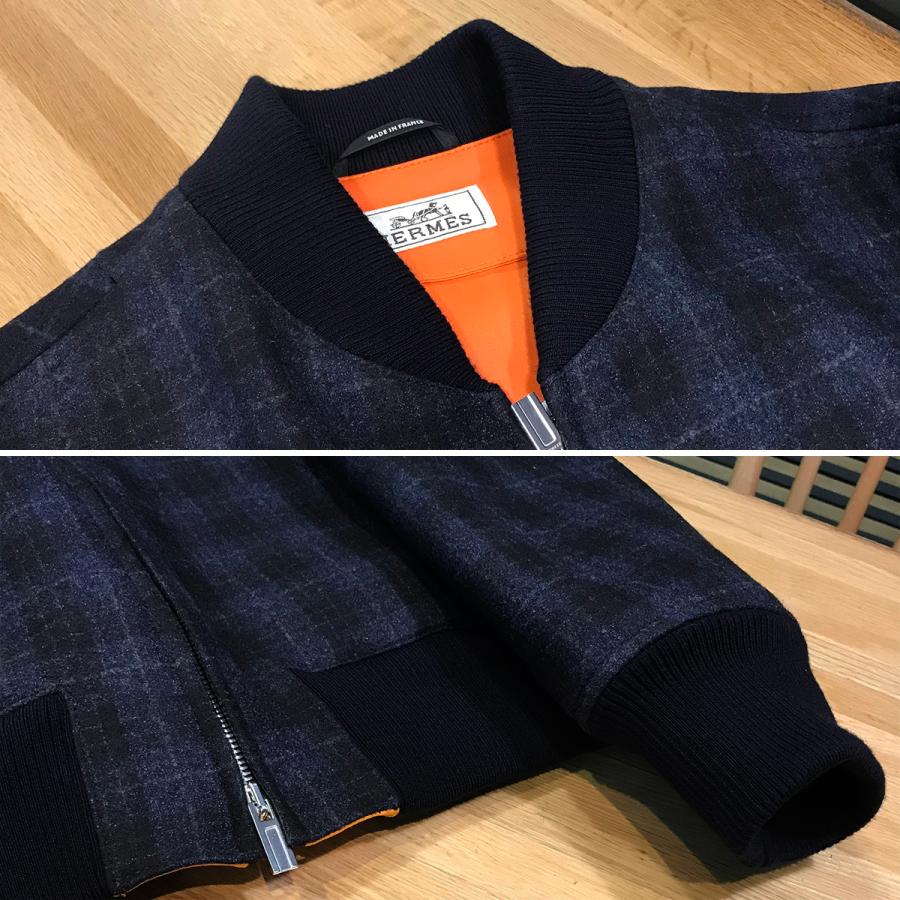 HERMES 【超美品】エルメス チェック柄 ブルゾン フライト HERMES 【超美品】エルメス チェック柄 ブルゾン フライト