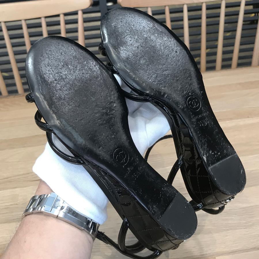 純正大阪 - 超美品 シャネル ココマーク パテント アンクルストラップ