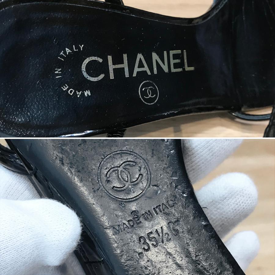 CHANEL 【超美品】シャネル パテントレザー アンクルストラップ 