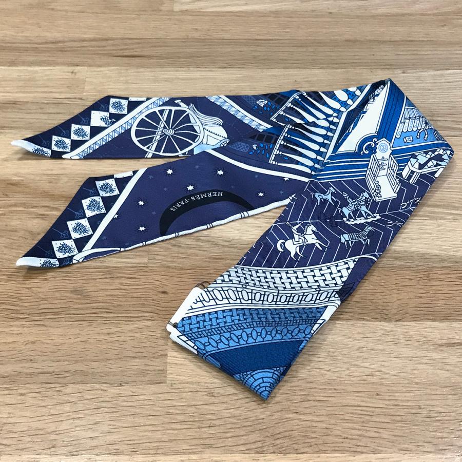 【新品】　エルメス　ツイリー　オブジェドゥキュリオジテ　ブルー　スカーフ HERMES（エルメス） 【新品未使用】エルメス ツイリー オブジェドゥ