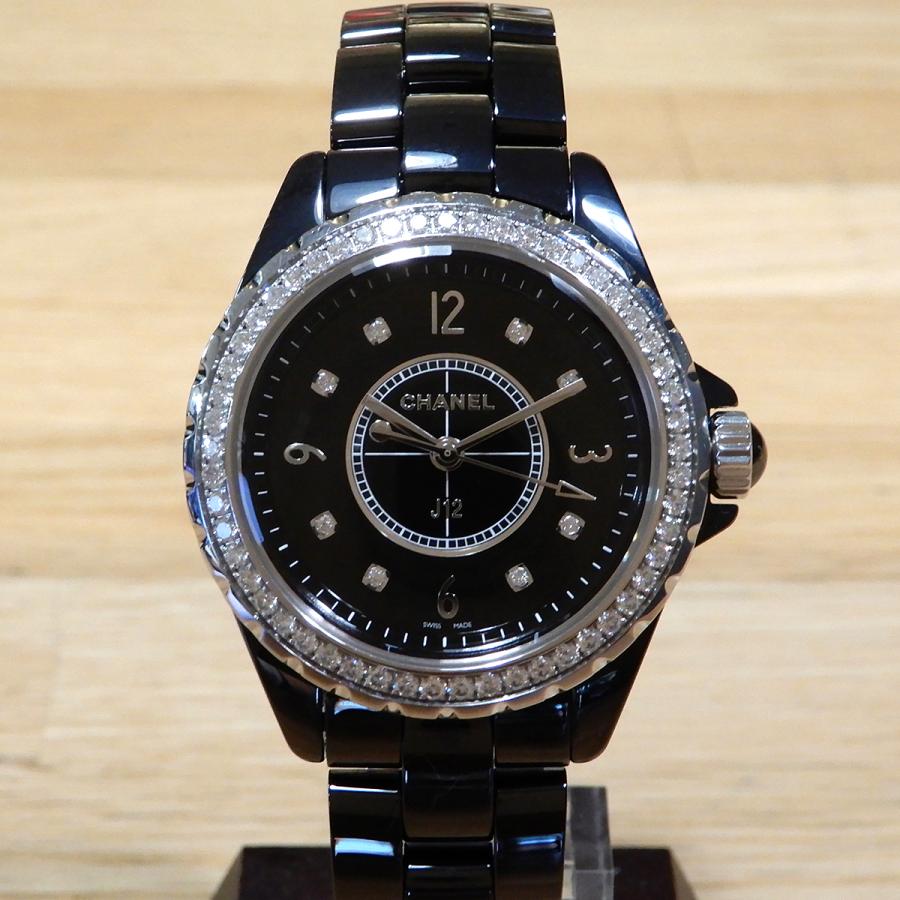 CHANEL 【超美品】シャネル J12 ベゼルダイヤ 8Pダイヤ ブラック  