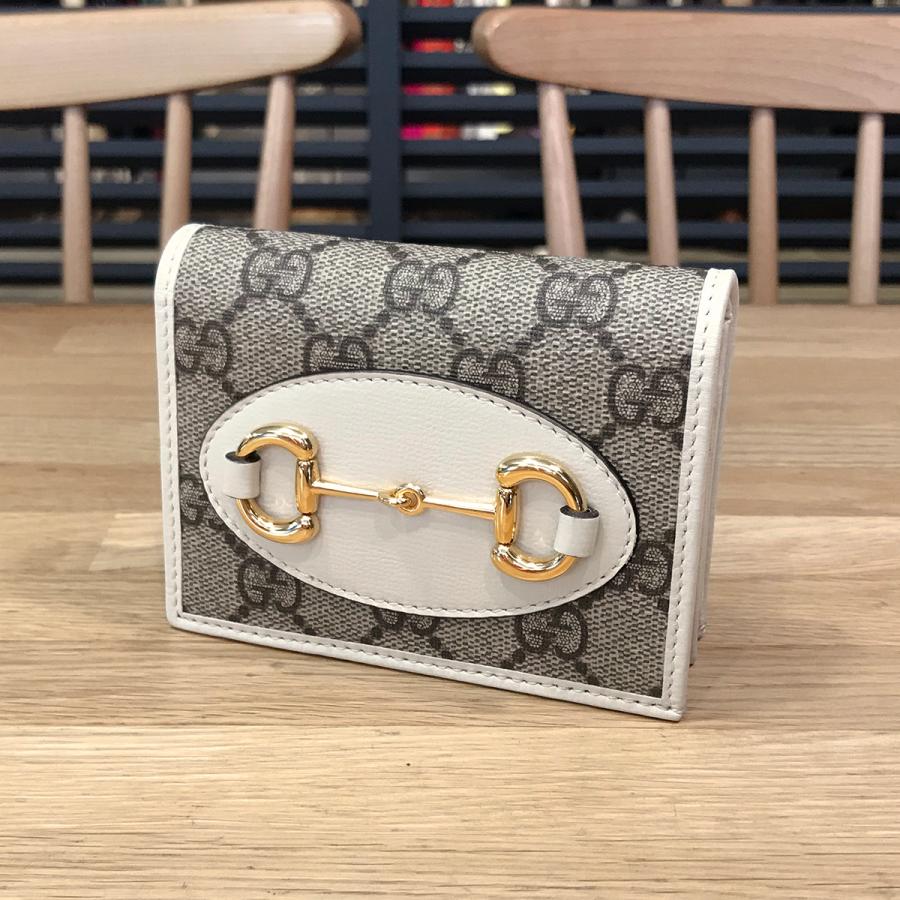 GUCCI 折り財布 コンパクト GGスプリーム ホースビット アイボリー GUCCI 【新品未使用】グッチ GGスプリーム ホースビット1955 2つ折り