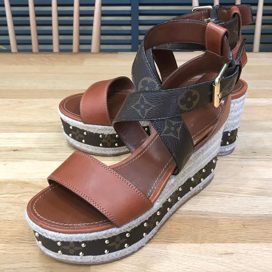 美品 Louis Vuitton ウェッジソール 節約 LOUIS VUITTON ルイヴィトン