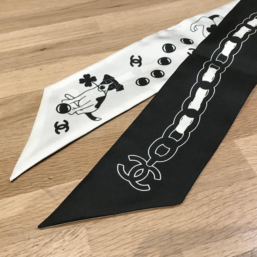 新品未使用　CHANEL シャネル　ヘアバンド　スカーフ　犬　ドッグ　ブラック 2023年 春夏 新作 CHANEL シャネル スカーフ ヘアバンド 犬 DOG