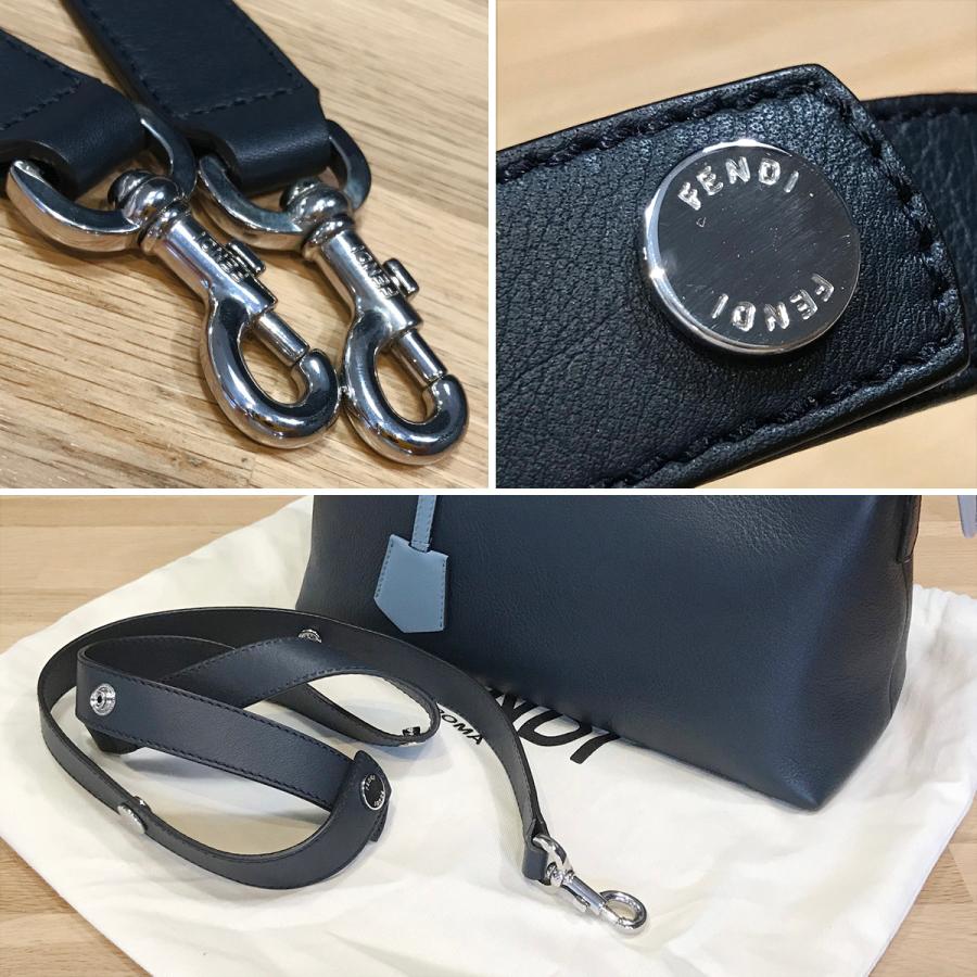 FENDIバッグ 2WAY ショルダーバッグ レザー ネイビー FENDI（フェンディ） 【良品】フェンディ バイザウェイ ミディアム