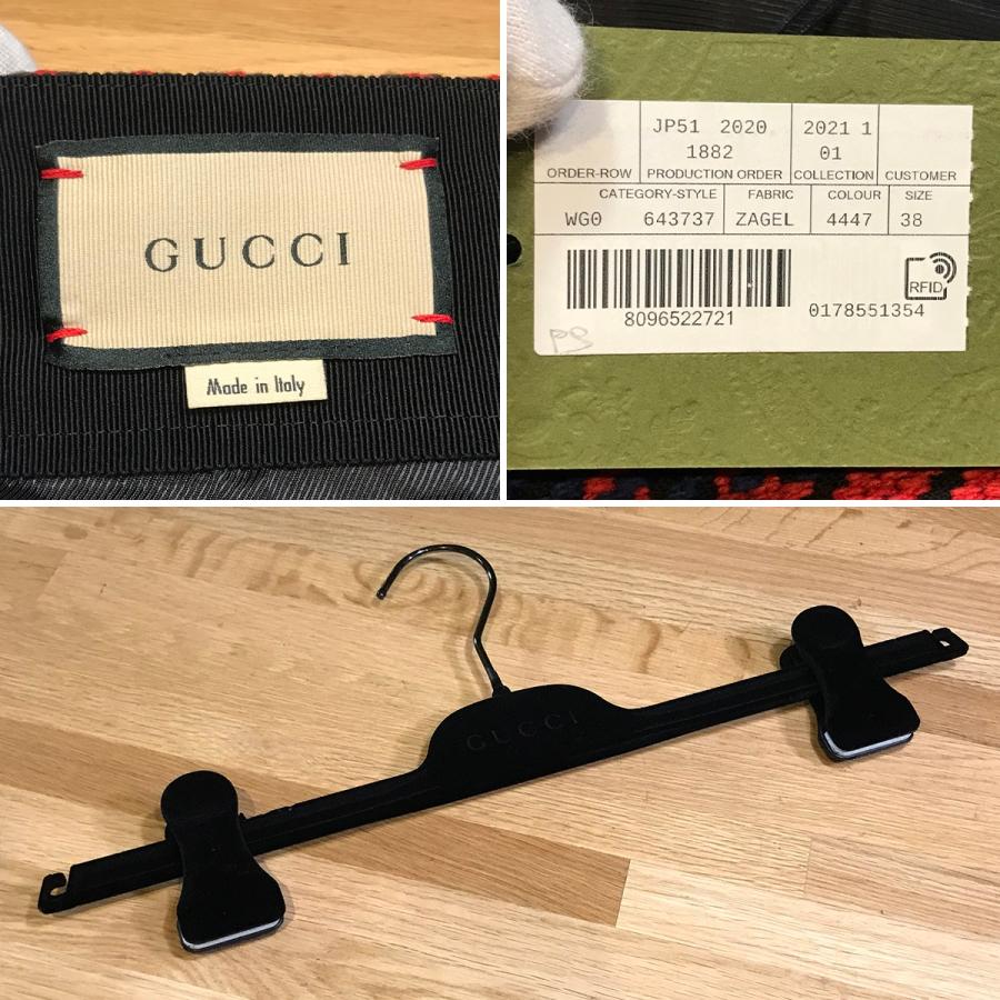 GUCCI 【未使用】グッチ 千鳥格子 ミニスカート レッド系マルチ GUCCI 【未使用】グッチ 千鳥格子 ミニスカート レッド系マルチ