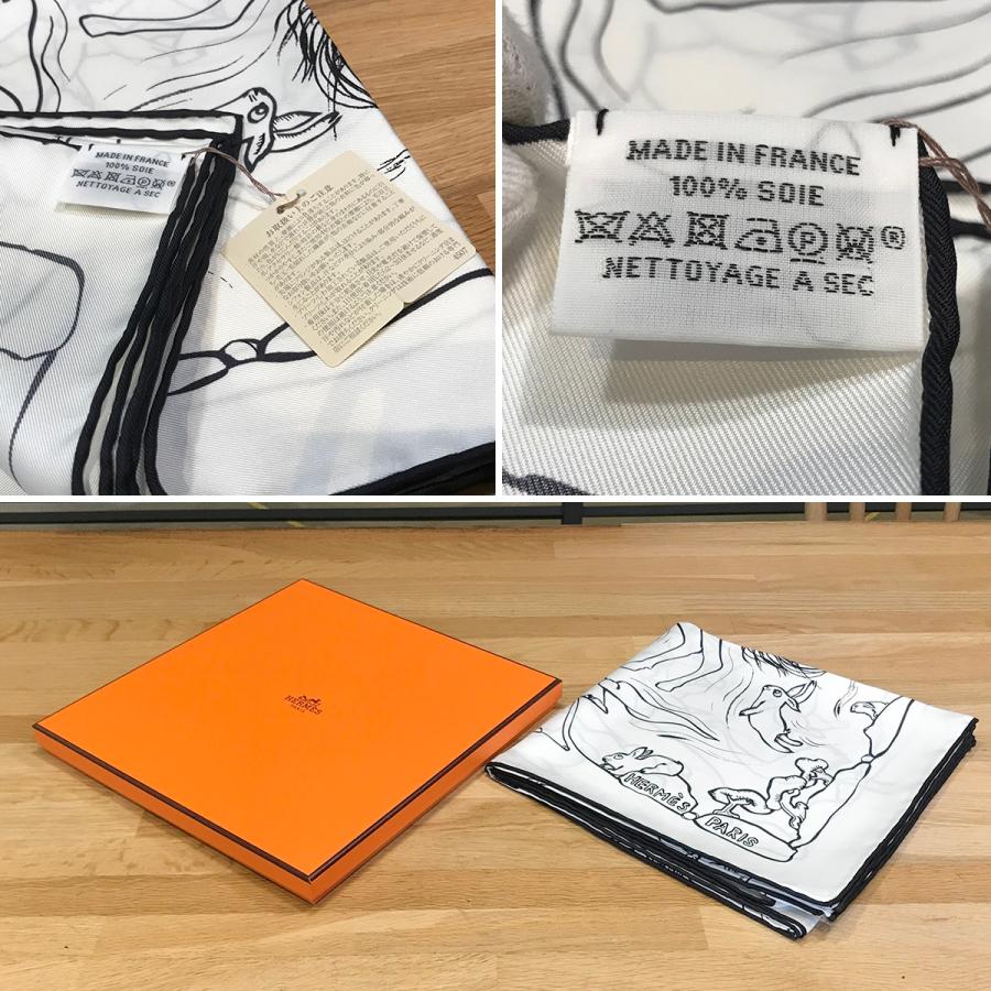 HERMES 【新品未使用】 エルメス カレ90 千と一のウサギ ブラン HERMES 【新品未使用】 エルメス カレ90 千と一のウサギ ブラン