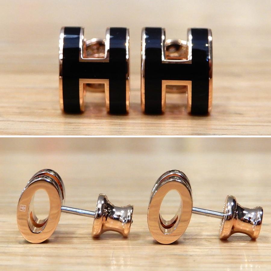 HERMES 【新品未使用】エルメス ポップアッシュミニ ピアス ブラック 