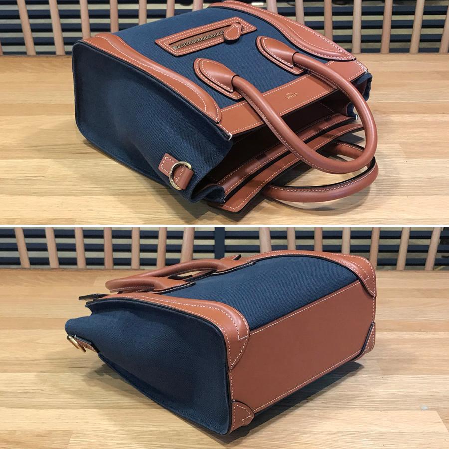 CELINE 【超美品】セリーヌ ラゲージ ナノ キャンバス ネイビー CELINE 【超美品】セリーヌ ラゲージ ナノ キャンバス ネイビー