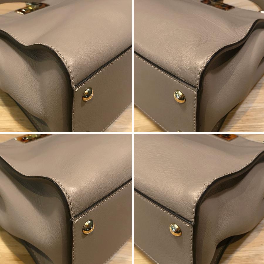 FENDI 【美品】フェンディ ピーカブー レギュラー カーフ グレー FENDI 【美品】フェンディ ピーカブー レギュラー カーフ グレー