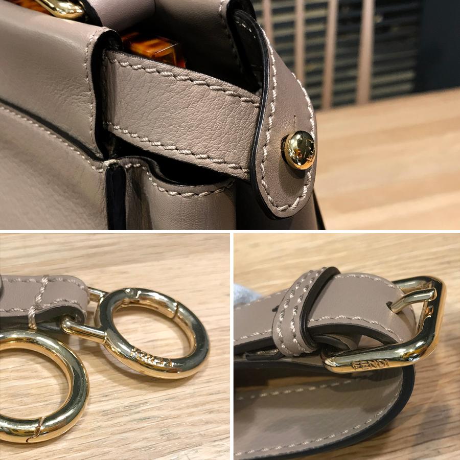 FENDI 【美品】フェンディ ピーカブー レギュラー カーフ グレー FENDI 【美品】フェンディ ピーカブー レギュラー カーフ グレー