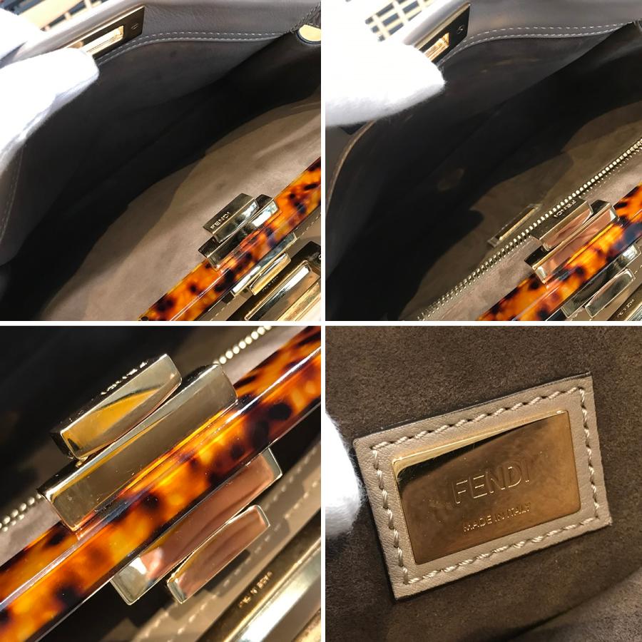 FENDI 【美品】フェンディ ピーカブー レギュラー カーフ グレー FENDI 【美品】フェンディ ピーカブー レギュラー カーフ グレー