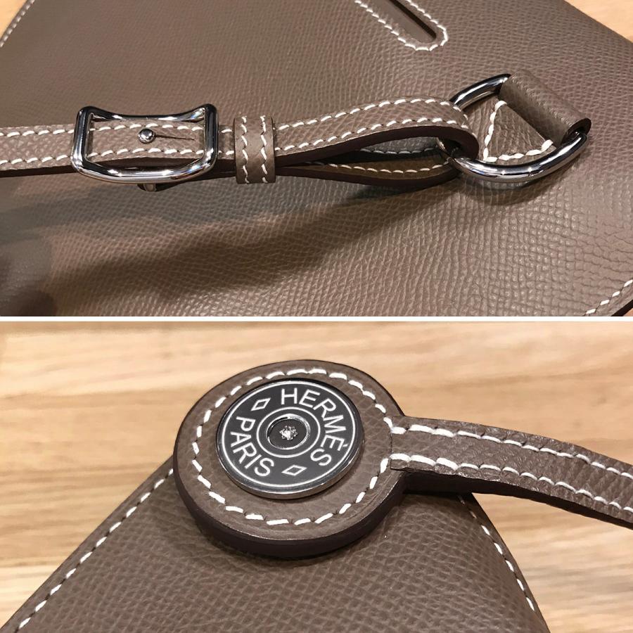 エルメス プティット コース ショルダーバッグ 斜め掛け ヴォーエプソン レザー Etoupe エトゥープ エトープ シルバー金具 B刻印 HERMES（新品・未使用品） HERMES - エルメス プティット コース ショルダーバッグ 斜め掛け