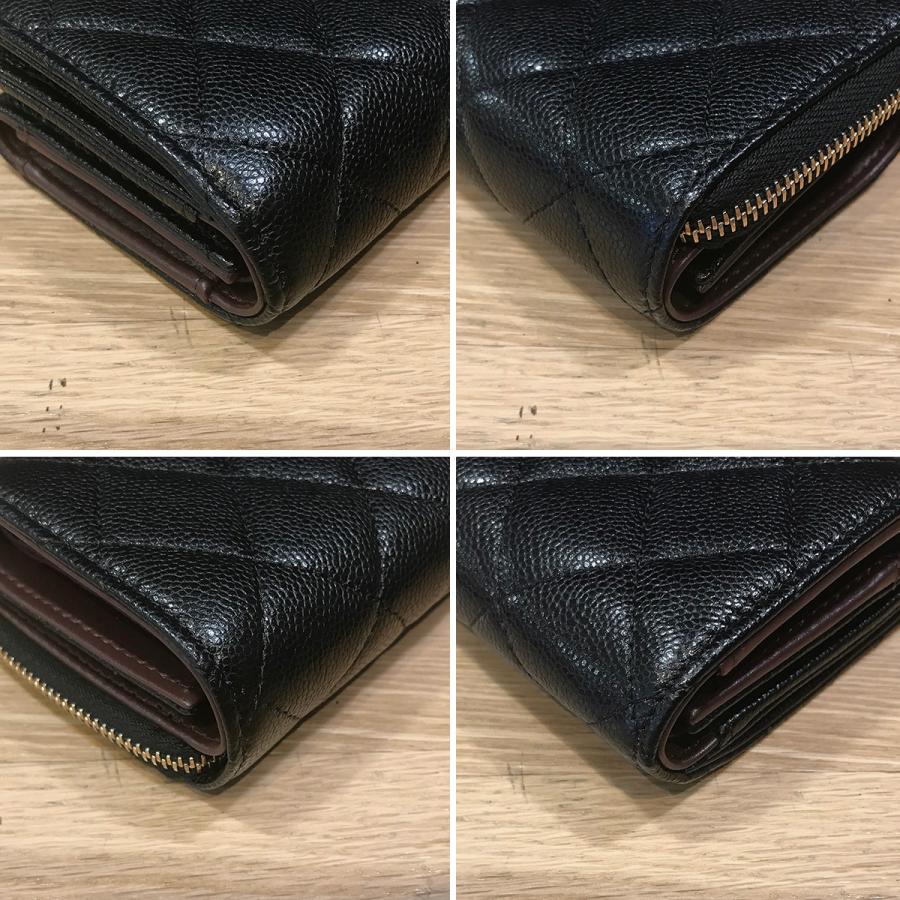 シャネルマトラッセ　クラシックスモールウォレット　二つ折り財布 シャネル 二つ折り財布 ココマーク マトラッセ クラシック スモール