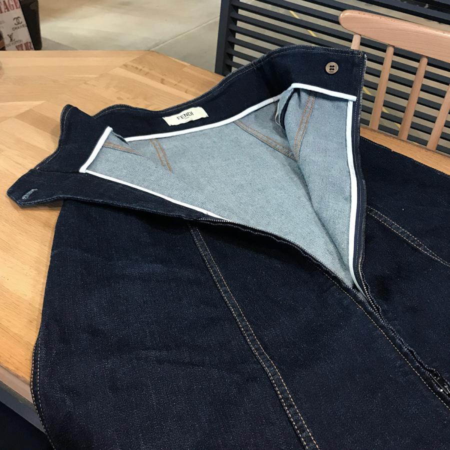 FENDI 【超美品】フェンディ デニム フレアスカート FLQ500 インディゴ  