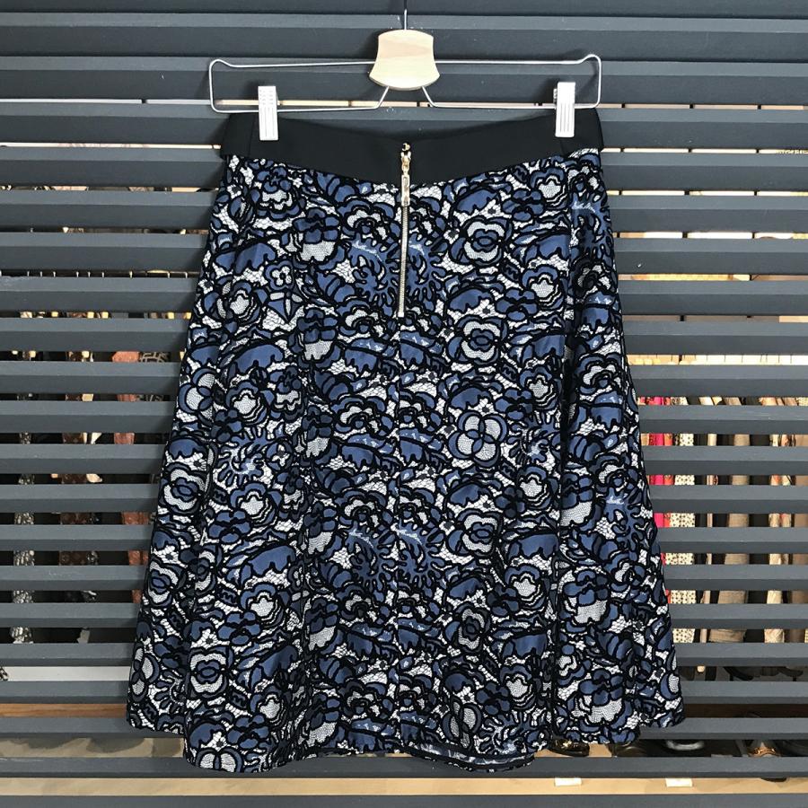 ☆極美品☆ルイヴィトン　フレアフリルスカート　ダークネイビー　シルク　36 S LOUIS VUITTON（ルイ・ヴィトン） 【超美品】ルイヴィトン フレア