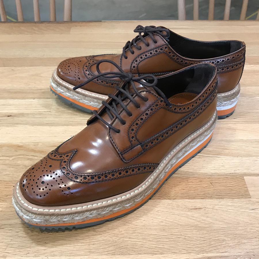 PRADA プラダ エスパドリーユ ウィングチップ 中古・古着通販】PRADA (プラダ) エスパドリーユウィングチップ