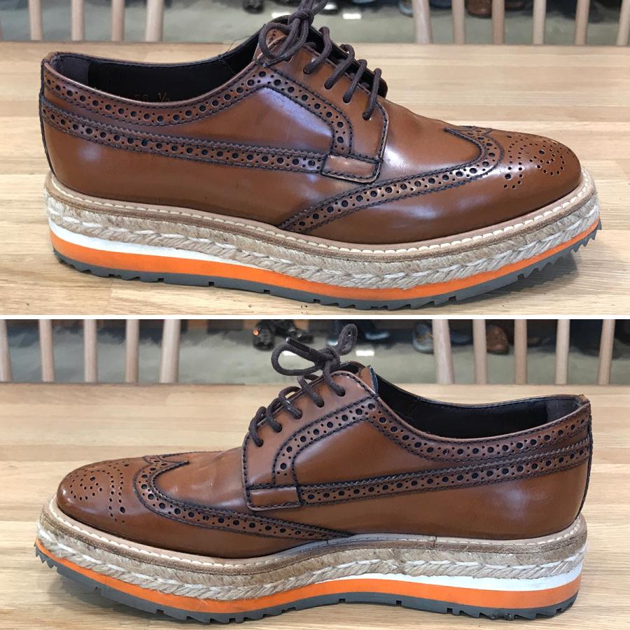 PRADA 【超美品】 プラダ ウイングチップ エスパドリーユ ドレス