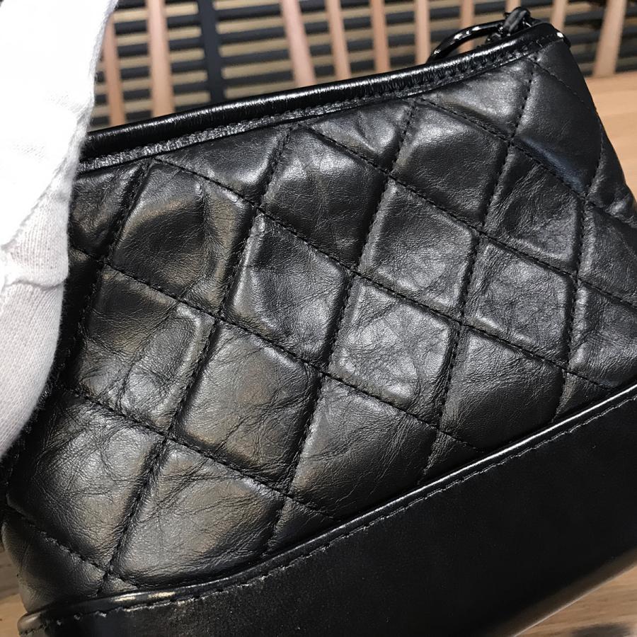 新品同様 シャネル カブリエル スモールホーボー チェーンショルダーバッグ 黒 ガブリエル ドゥ シャネル スモール ホーボー チェーンショルダー