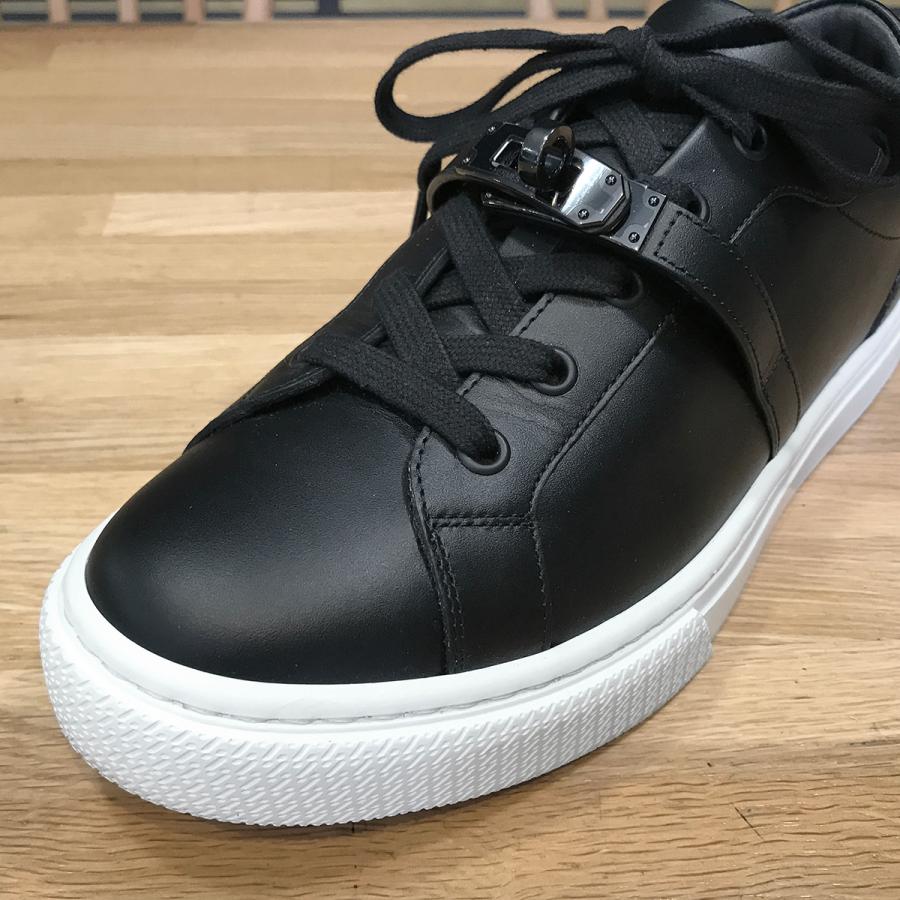 HERMES 【新品同様】エルメス スニーカー デイ カーフ ラバー ブラック