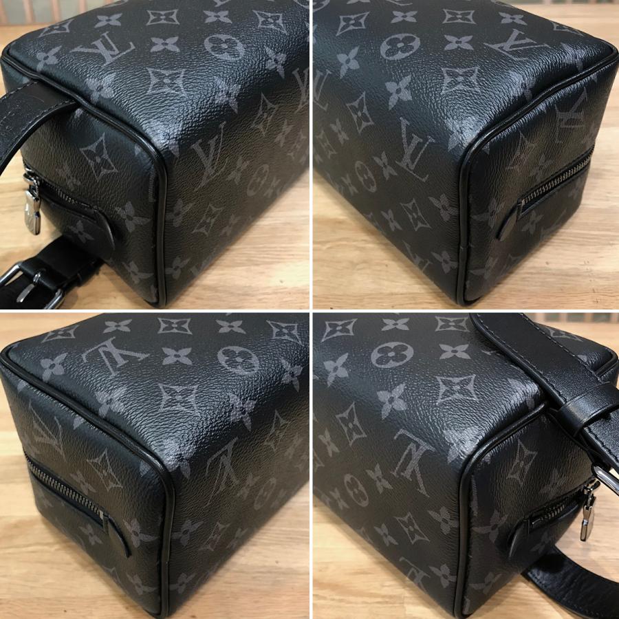 【美品】ルイヴィトン　モノグラム・エクリプス ドップキット ルイヴィトンエクリプス キーポルバンドリエール55 2WAY 14145 黒