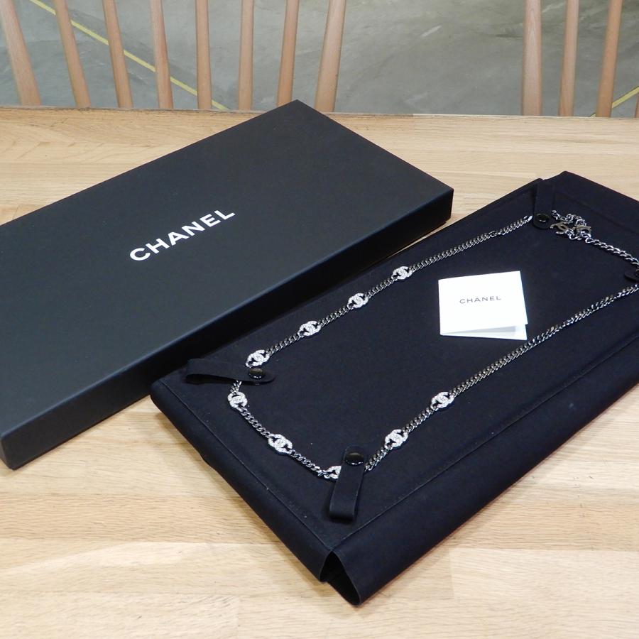⑥CHANEL ブラック ベルト ココマーク　クリスタル装飾 ベロア ⑥CHANEL ブラック ベルト ココマーク クリスタル装飾 ベロア ⑥CHANEL