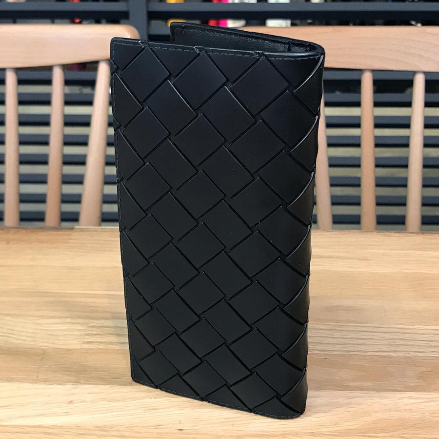 良品　ボッテガヴェネタ　イントレチャート　ラバー　二つ折り財布　ブラックRFID BOTTEGA VENETA（ボッテガ・ヴェネタ） 【良品】ボッテガヴェネタ