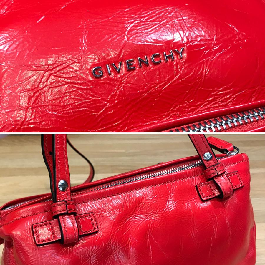 【未使用✨】ジバンシー ハンドバッグ フラップ 型押しレザー レッド GIVENCHY（ジバンシィ） 【新品未使用】ジバンシー パンドラ ミニ