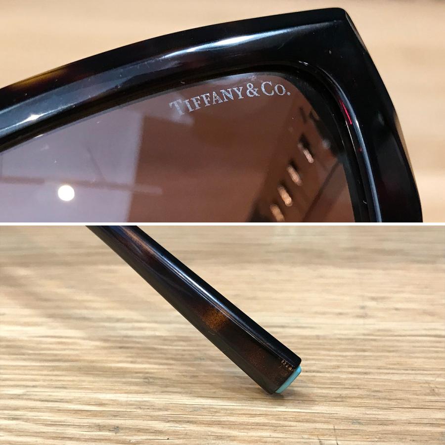 超美品 ティファニー サングラス べっ甲調 ダークブラウン レディース GD金具 TIFFANY&Co.（ティファニー） 【超美品】ティファニー サングラス