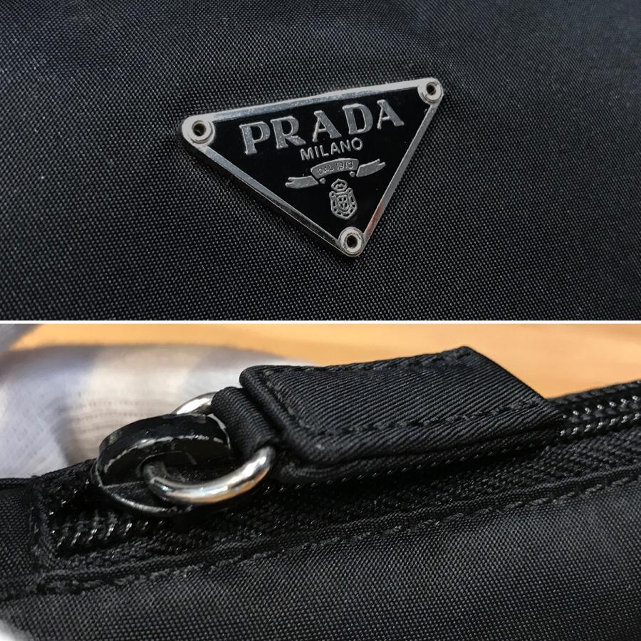 プラダ MV633 アクセサリーポーチ ミニバッグ ポーチ ブラック PRADA（プラダ） 【超美品】 アクセサリーポーチ ナイロン ブラック