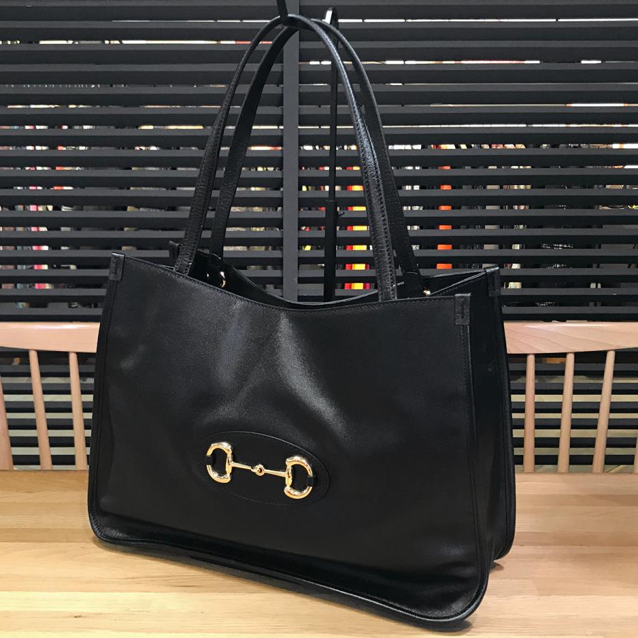 美品　GUCCI グッチ　ホースビット　レザートート　ブラック　黒 GUCCI（グッチ） 【超美品】グッチ ホースビット トートバッグ レザー
