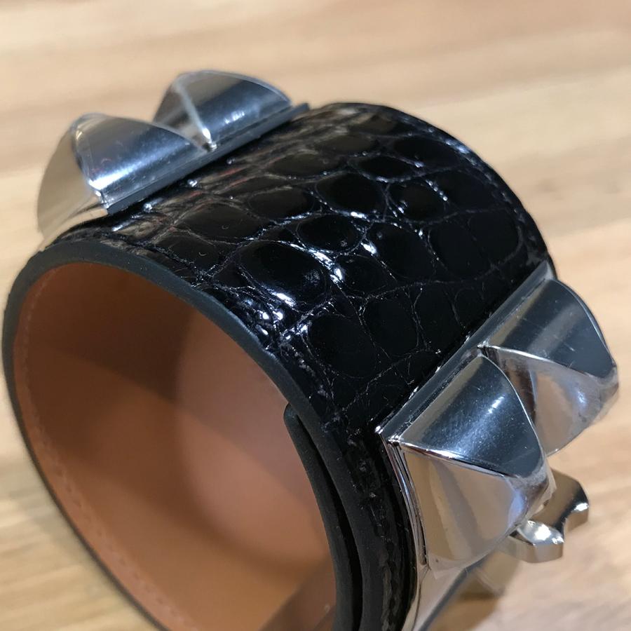 エルメス　コリエドシアン　ブレスレット　ブラック　シルバー金具　美品 HERMES（エルメス） 【新品同様】エルメス コリエドシアン