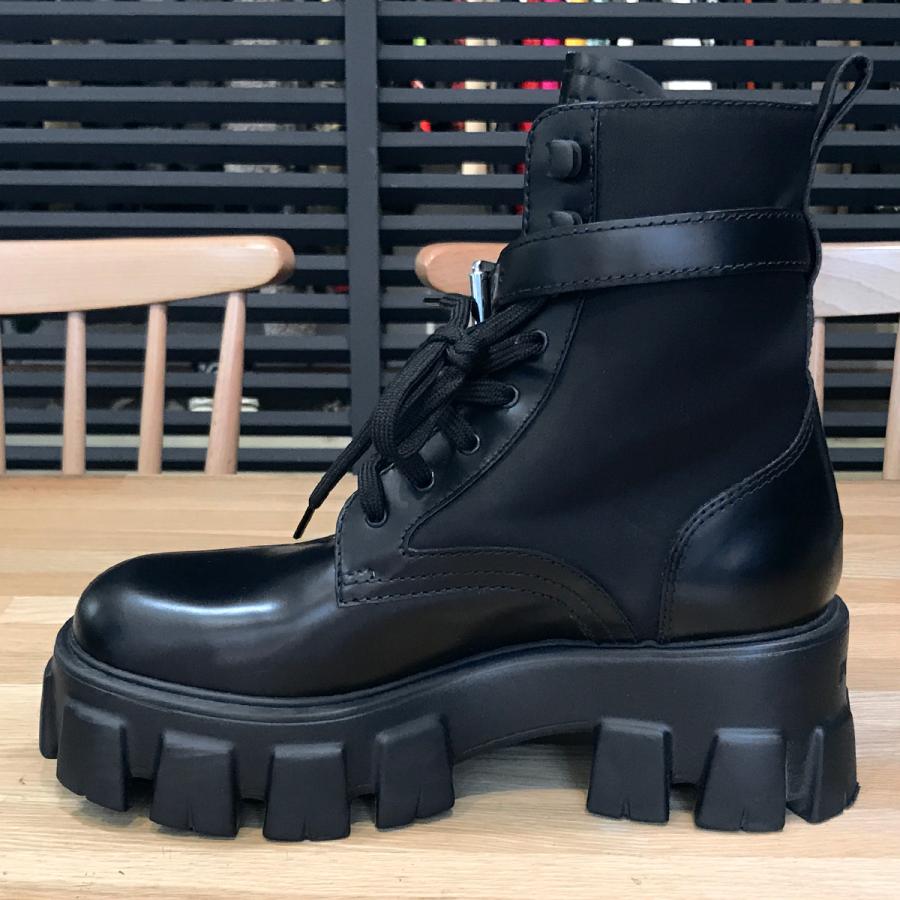 PRADA（プラダ） 【美品】プラダ モノリス コンバットブーツ レザー