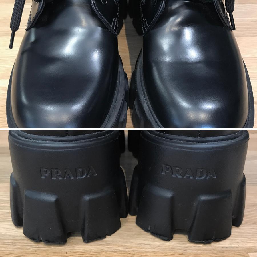 PRADA（プラダ） 【美品】プラダ モノリス コンバットブーツ レザー