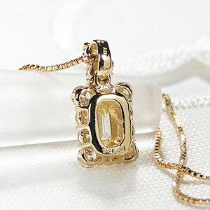 K18YG【0.4ct】バゲット ダイヤモンド ペンダント ネックレス プチ 