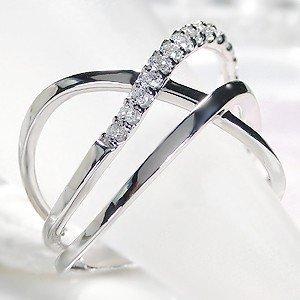 K18WG/YG ダイヤモンド クロスデザイン リング0.27ct H-SIクラス K18WG/YG ダイヤモンド クロスデザイン リング0.27ct H-SIクラス