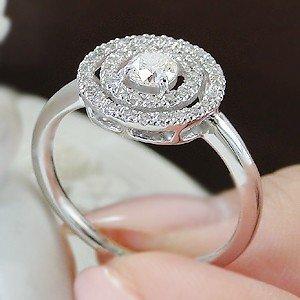 天然アパタイト 天然ダイヤモンドリング プラチナ950 フラワー 取巻き