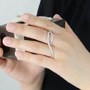 ダイヤモンド 指輪 ツイン リング 0.7ct 2本指 連結 変形 ダイヤモンド 指輪 ツイン リング 0.7ct 2本指 連結 変形