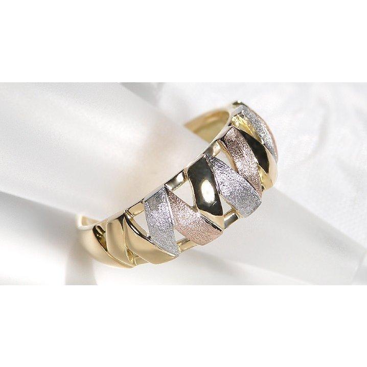 K18Pt900 スリーカラー 3連リング 約10号 • 約10.3g - 指輪・リング 