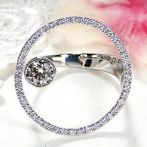 限定2本】Pt900 ブラウンダイヤモンド リング【1.02ct】プラチナ PT 