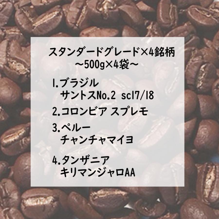 コーヒー豆 2kg 飲み比べセット スタンダードグレード4か国｜coffee｜02