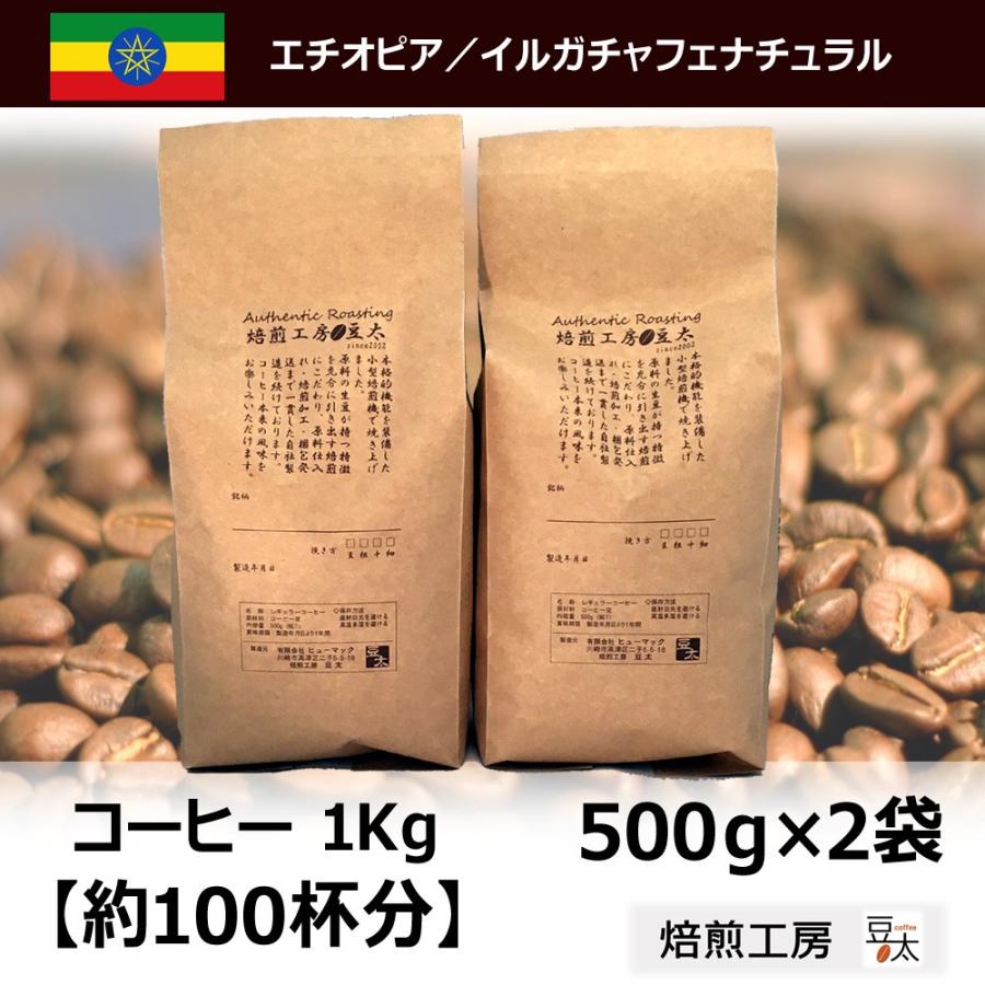 モカ コーヒー豆 イルガチャフェナチュラル 500g×2袋