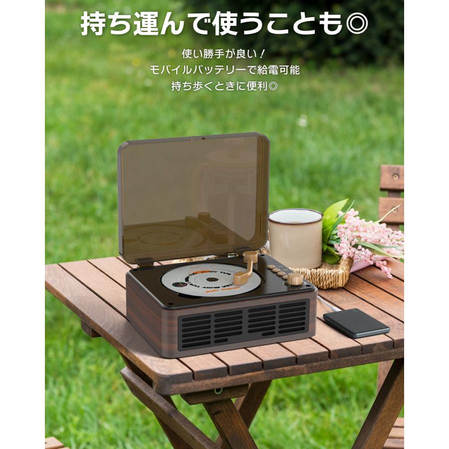 レコードプレーヤー型 bluetooth5.3 スピーカー搭載 CDプレイヤー CDプレーヤー 卓上 レコードプレーヤー型 bluetooth5.3 スピーカー搭載