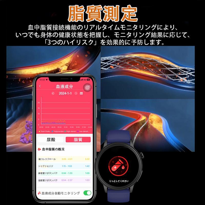 スマートウォッチ 日本製センサー 通話機能 血糖値 心電図 メンズ 腕時計 レディース 体温 血圧測定 酸素 心拍数 睡眠 着信通知 歩数計 母の日 2024最新モデル｜coffeeshop｜13