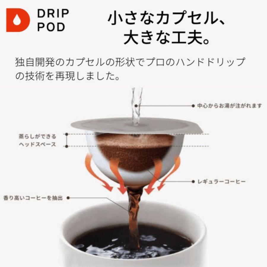 【メーカー公式】カプセル式 コーヒーメーカー ドリップポッド (DRIPPOD) テイスティングキット＋カプセル3種付き DP3 ドリップコーヒーマシン｜coffeestyleucc｜07