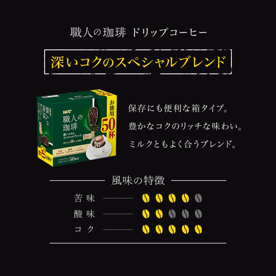 【アウトレット】UCC 職人の珈琲 ドリップコーヒー 深いコクのスペシャルブレンド 200杯分(50杯×4個) 【大容量】【訳あり】｜coffeestyleucc｜05