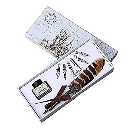 偉大な インク付き 羽ペンセット 英語 初心者用好評販売中 カリグラフィーセット 交換用ペン先6本付き ライティングインクセット 書道ディップペン その他筆記用具 Mueblesactivos Com